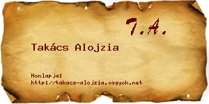 Takács Alojzia névjegykártya